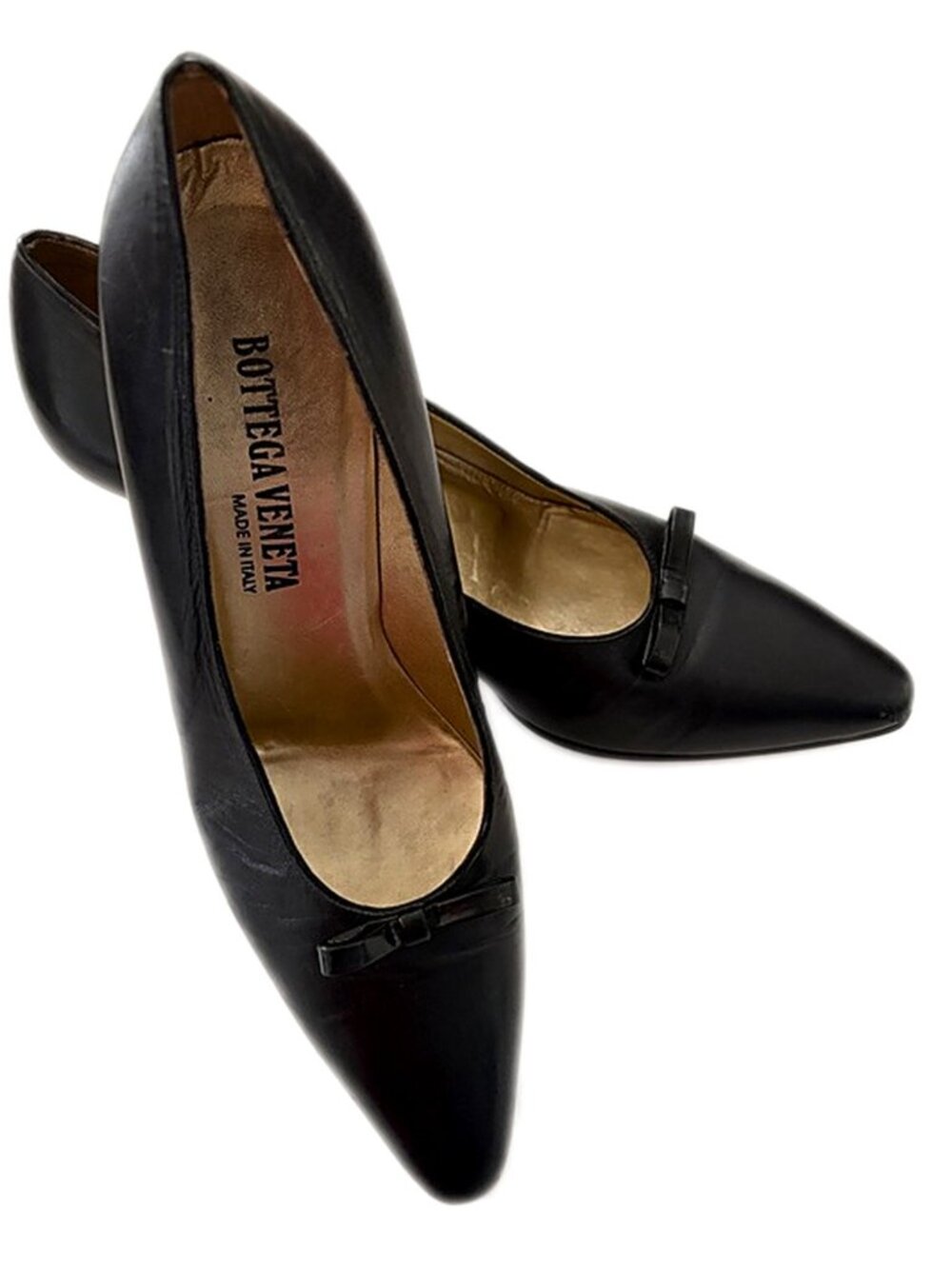 Bottega Veneta Vintage Women’s Shoes Low Heels Leather Pumps Black Size 9